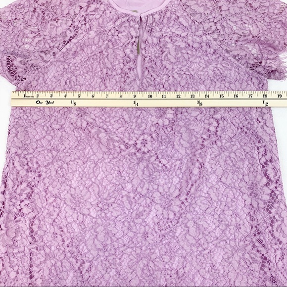 J Crew short sleeve lace blouse top lilac purple - Picture 4 of 8